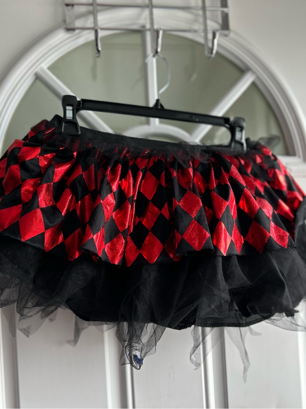 Red and Black Harlequin Tulle Tutu  Pat1